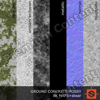 PBR ground concrete mossy texture DOWNLOAD